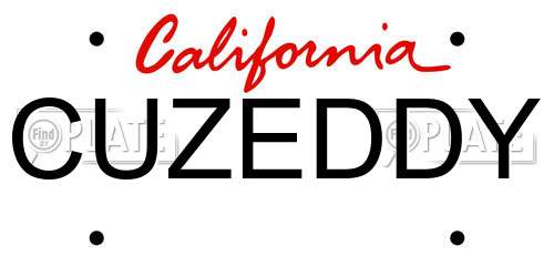 CUZEDDY California License Plate