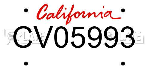 CV05993 California License Plate