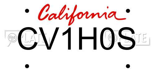 CV1H0S California License Plate