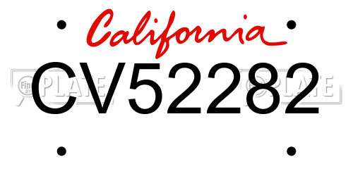CV52282 California License Plate
