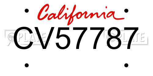 CV57787 California License Plate