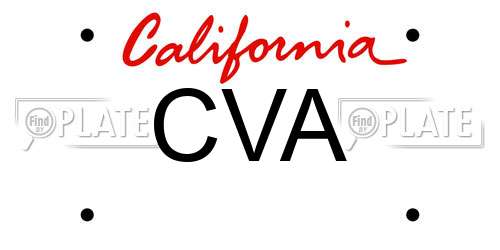 CVA California License Plate