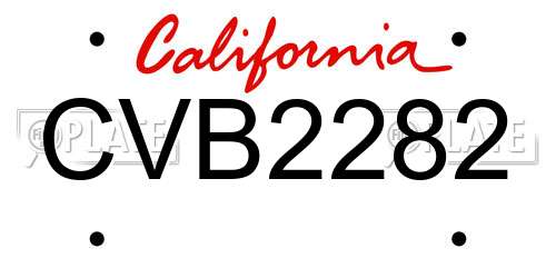 CVB2282 California License Plate