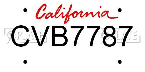 CVB7787 California License Plate