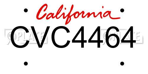 CVC4464 California License Plate