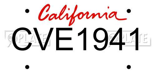 CVE1941 California License Plate
