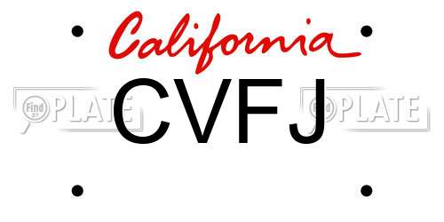 CVFJ California License Plate