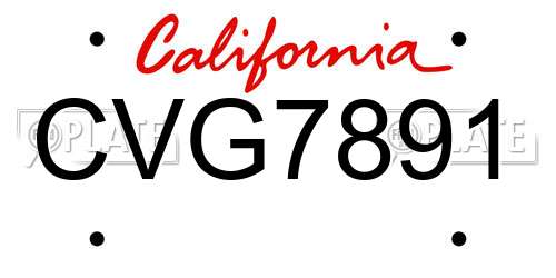 CVG7891 California License Plate