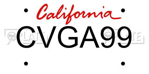 CVGA99 California License Plate