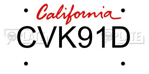 CVK91D California License Plate