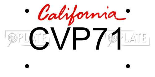 CVP71 California License Plate