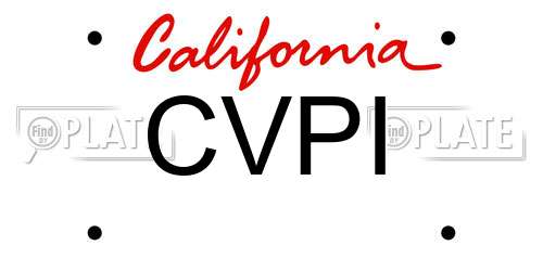 CVPI California License Plate