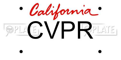 CVPR California License Plate