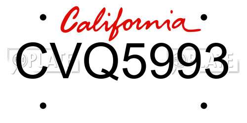 CVQ5993 California License Plate