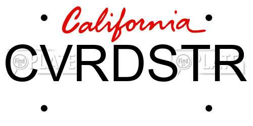 CVRDSTR California License Plate