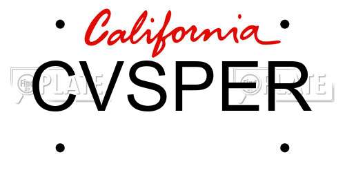 CVSPER California License Plate