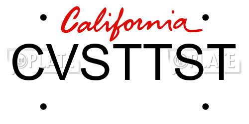 CVSTTST California License Plate