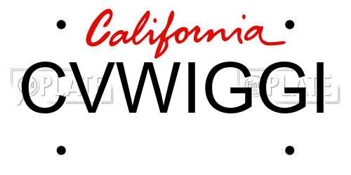 CVWIGGI California License Plate