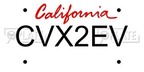 CVX2EV California License Plate
