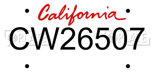 CW26507 California License Plate