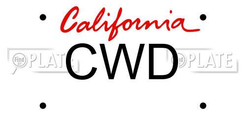 CWD California License Plate