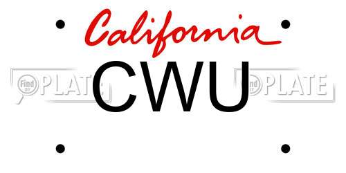 CWU California License Plate