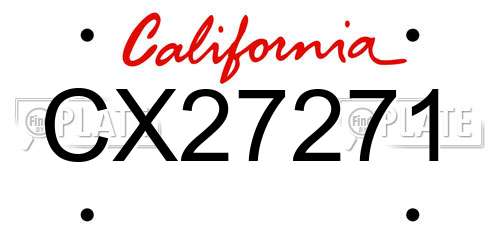 CX27271 California License Plate
