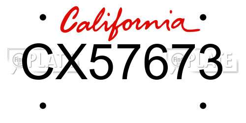 CX57673 California License Plate