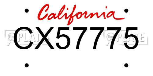 CX57775 California License Plate