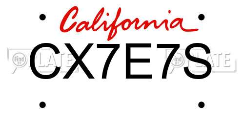 CX7E7S California License Plate