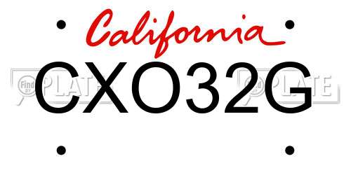 CXO32G California License Plate