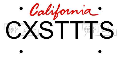 CXSTTTS California License Plate
