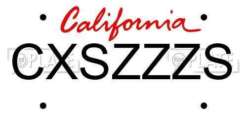 CXSZZZS California License Plate