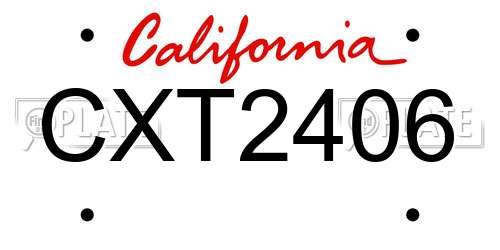 CXT2406 California License Plate
