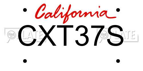 CXT37S California License Plate