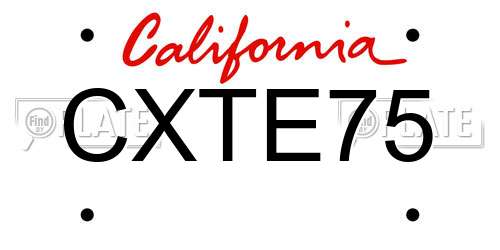 CXTE75 California License Plate