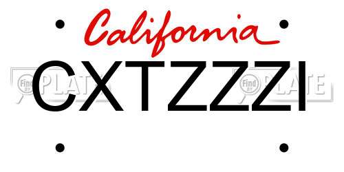 CXTZZZI California License Plate