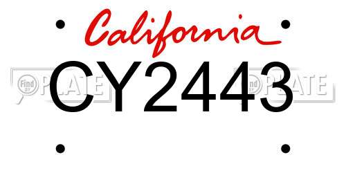 CY2443 California License Plate