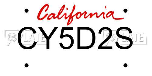 CY5D2S California License Plate