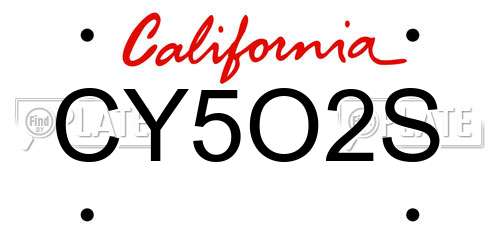 CY5O2S California License Plate