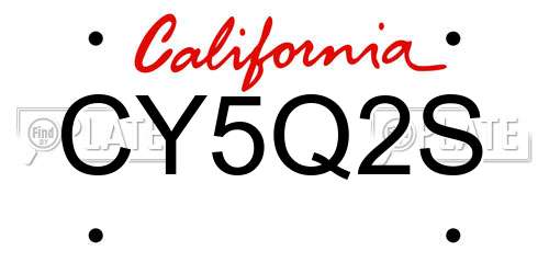 CY5Q2S California License Plate