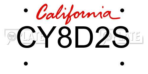 CY8D2S California License Plate