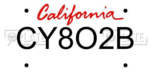 CY8O2B California License Plate
