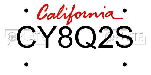 CY8Q2S California License Plate