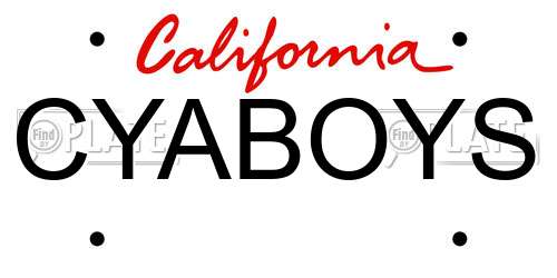 CYABOYS California License Plate