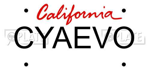 CYAEVO California License Plate