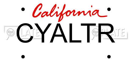 CYALTR California License Plate