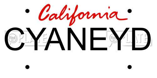 CYANEYD California License Plate