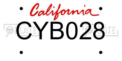CYB028 California License Plate