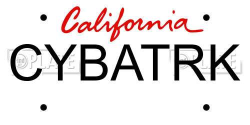 CYBATRK California License Plate